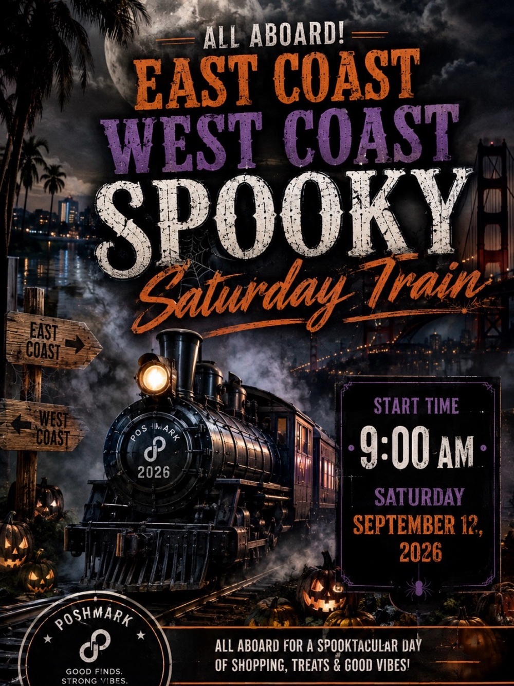 Spooky Saturday Train All Things Spooky Halloween or Black Orange and Purple